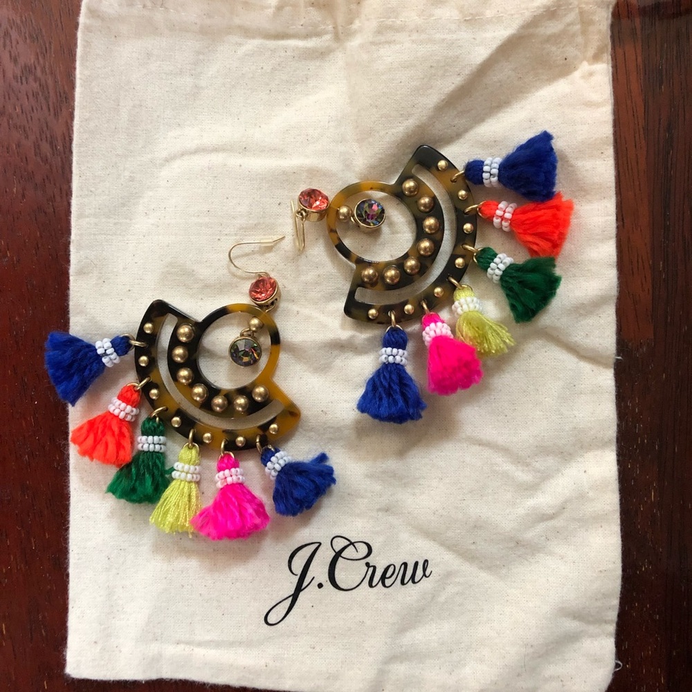 J.Crew Tortoiseshell Tassel Earrings RARE